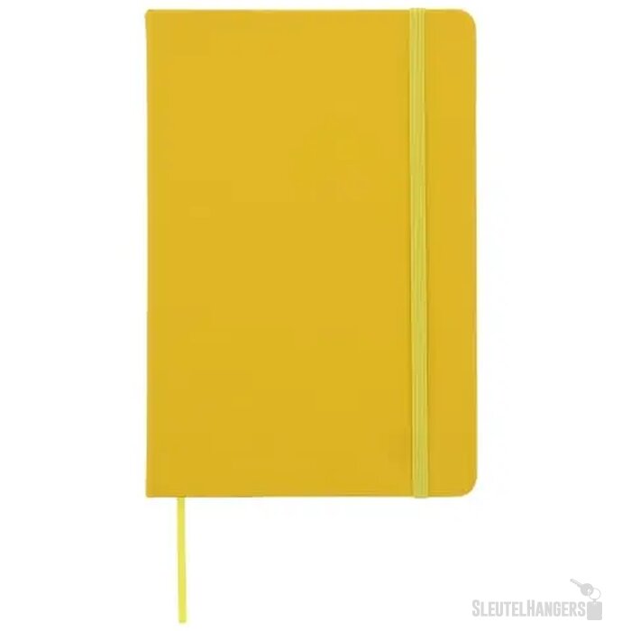 Notitieboek A5 PU met puntraster pagina's geel