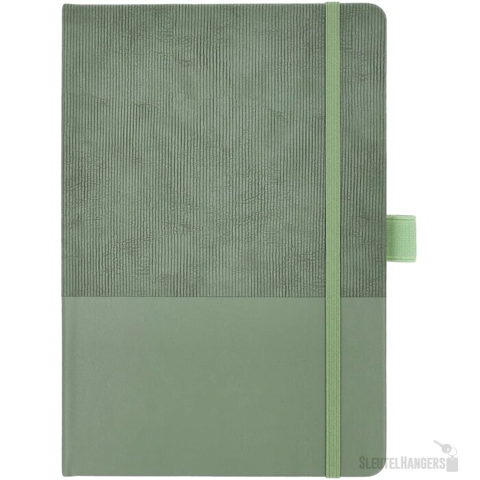 Notitieboek Thermo-leder A5 donker bruin / groen