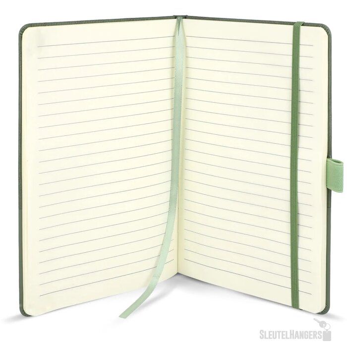 Notitieboek Thermo-leder A5 donker bruin / groen