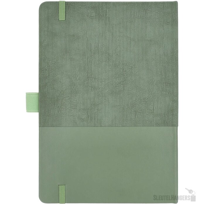Notitieboek Thermo-leder A5 donker bruin / groen