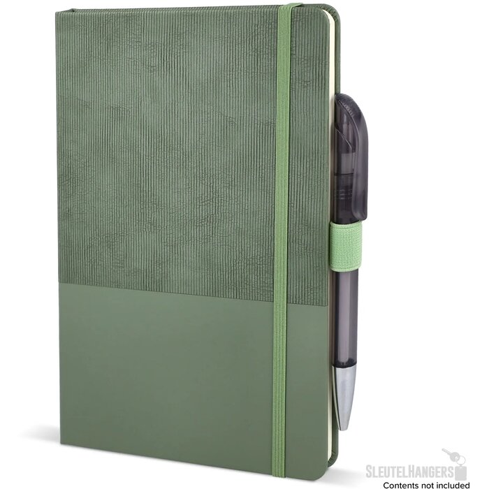 Notitieboek Thermo-leder A5 donker bruin / groen
