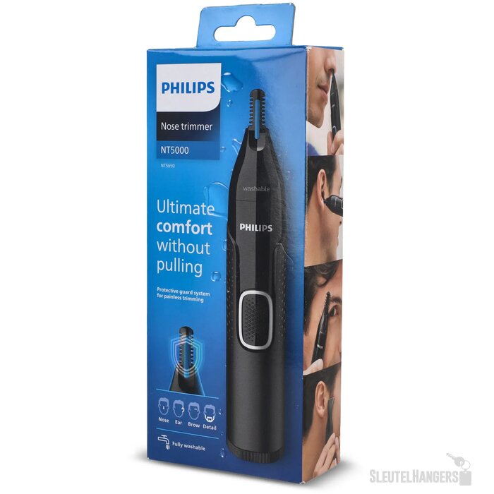 NT5650|Philips Neus-, oor-, wenkbrauwen detailtrimmer met 5 accessoires zwart