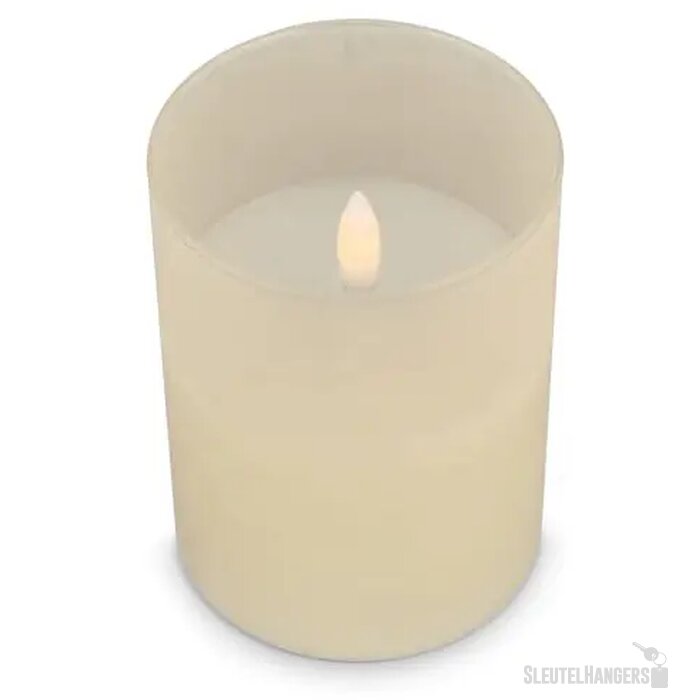 Nyelle oplaadbare LED Wax kaars in glas beige