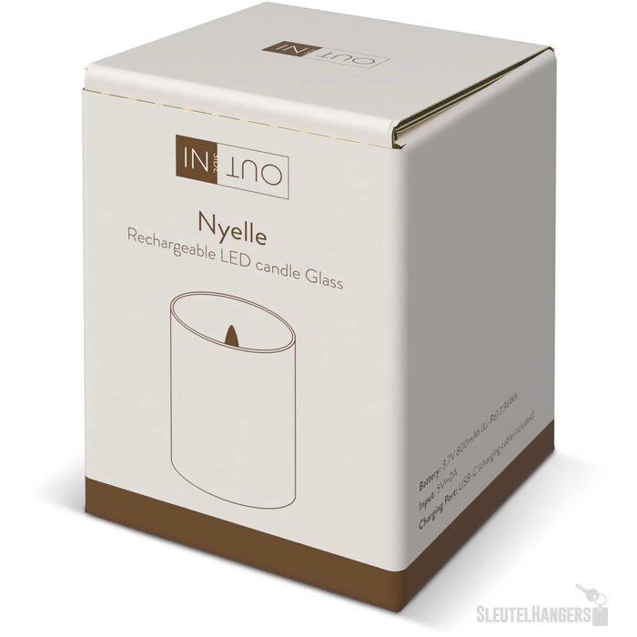 Nyelle oplaadbare LED Wax kaars in glas beige