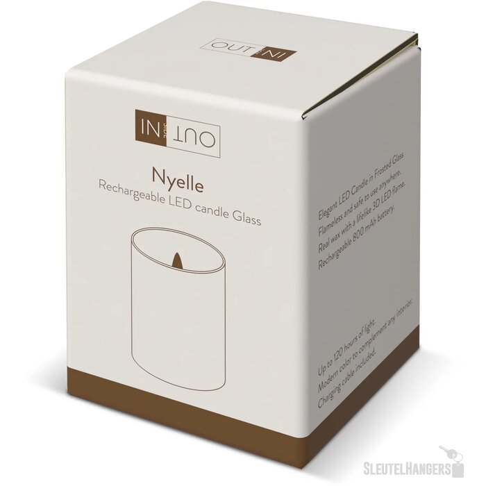 Nyelle oplaadbare LED Wax kaars in glas olijfgroen