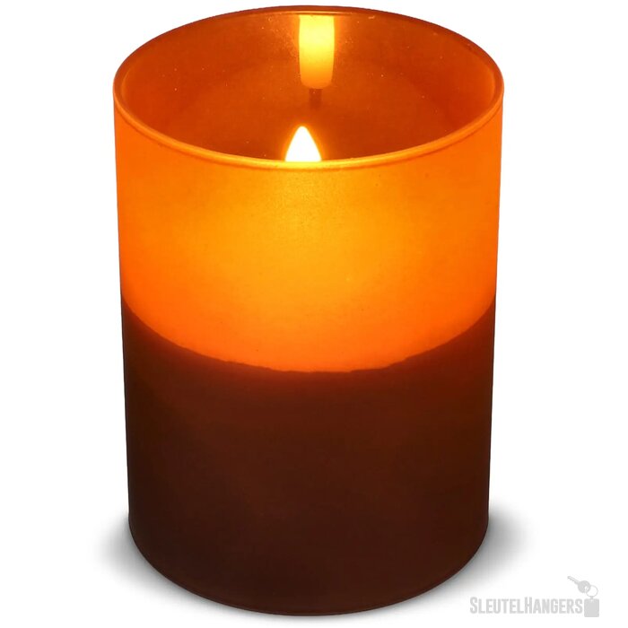 Nyelle oplaadbare LED Wax kaars in glas bruin