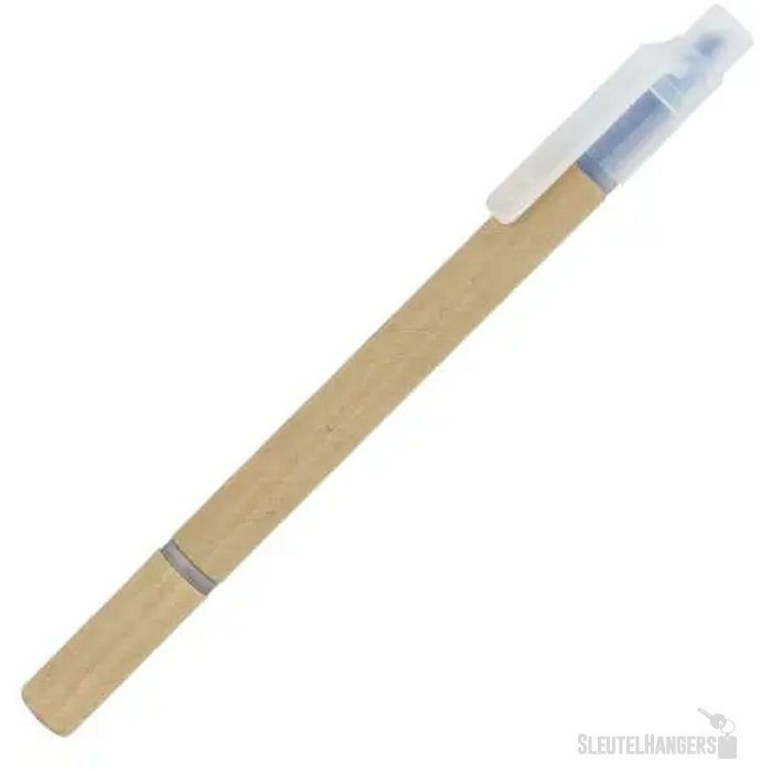Papieren tekstmarker balpen blauw