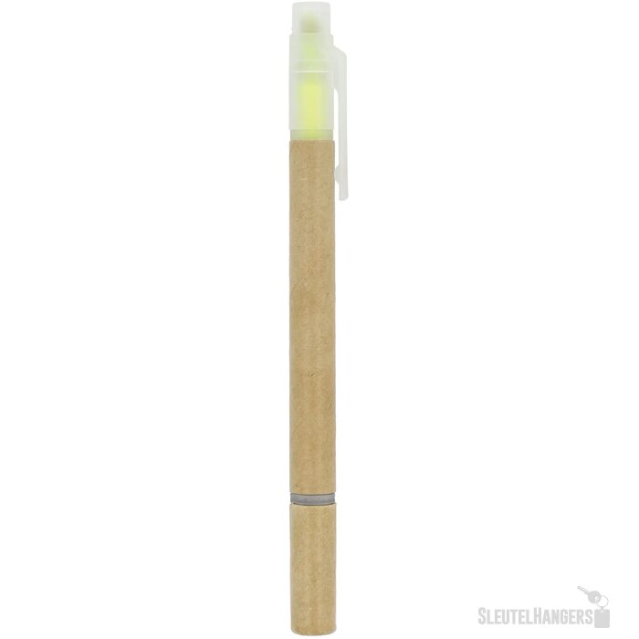 Papieren tekstmarker balpen geel
