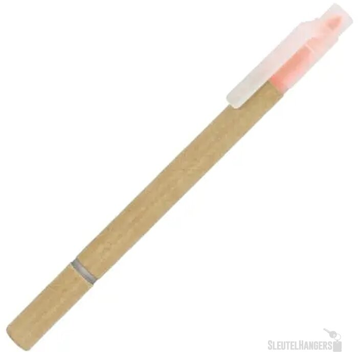 Papieren tekstmarker balpen oranje