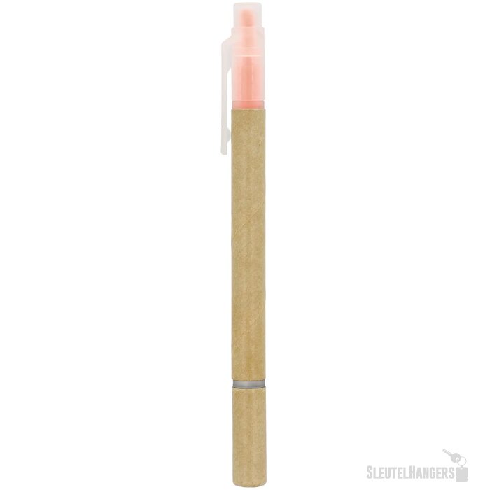 Papieren tekstmarker balpen oranje