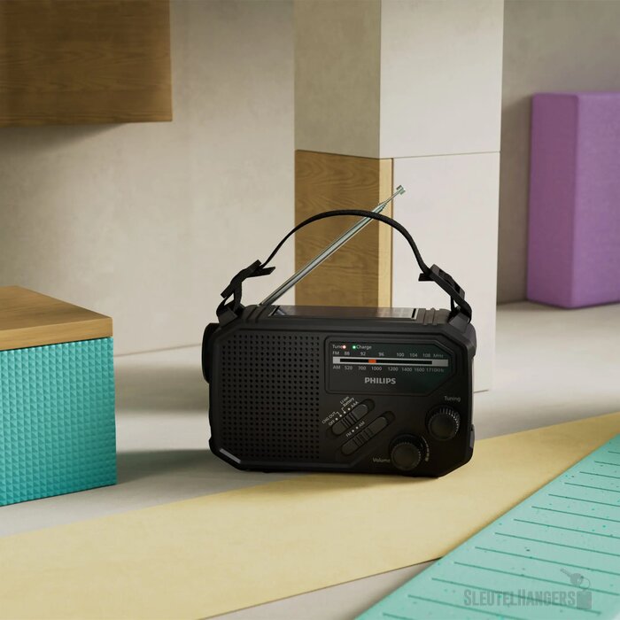 Philips TAR1609 Noodradio met Analoge FM/AM-tuner en Zaklamp zwart