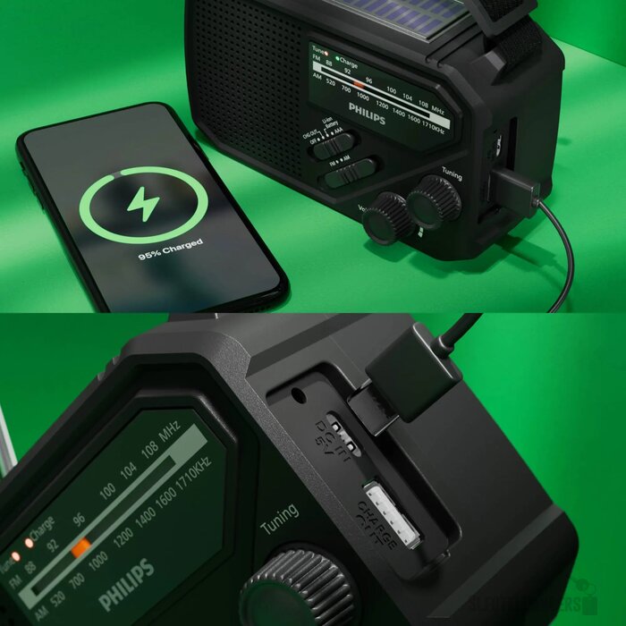 Philips TAR1609 Noodradio met Analoge FM/AM-tuner en Zaklamp zwart