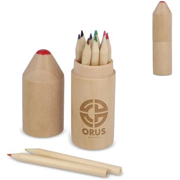Premium houten kleurpotlodenset natuur
