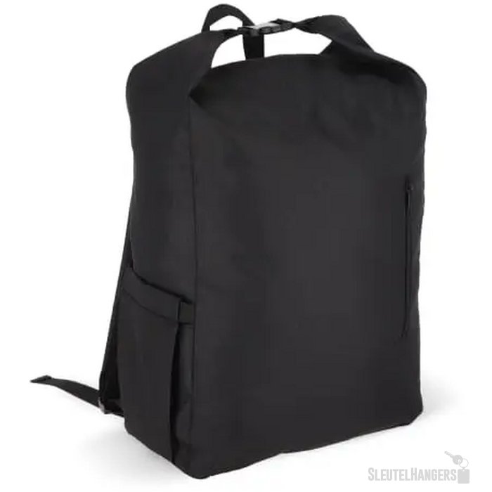 R-PET 600D Rolltop gesp rugzak 20L zwart