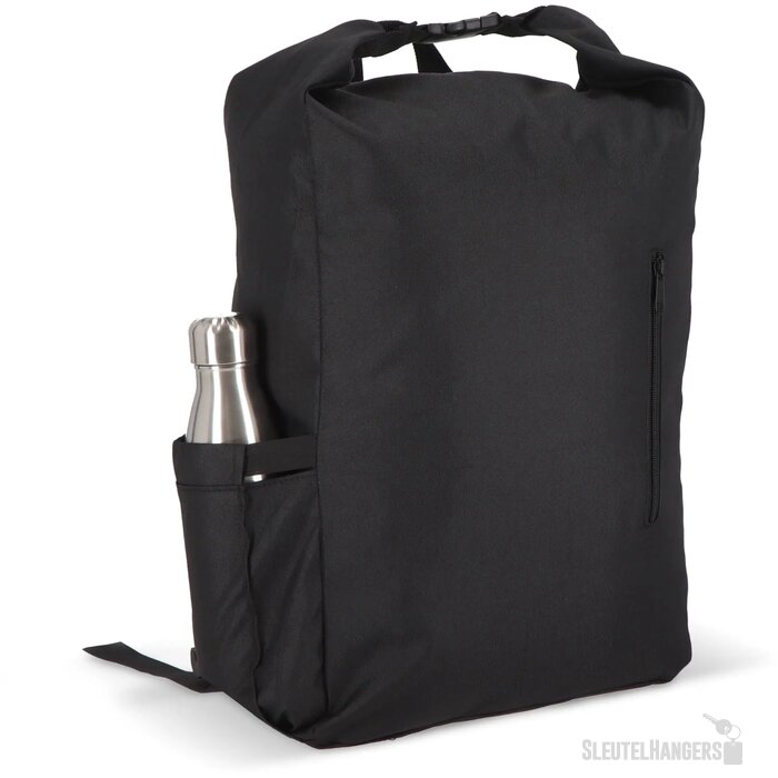 R-PET 600D Rolltop gesp rugzak 20L zwart