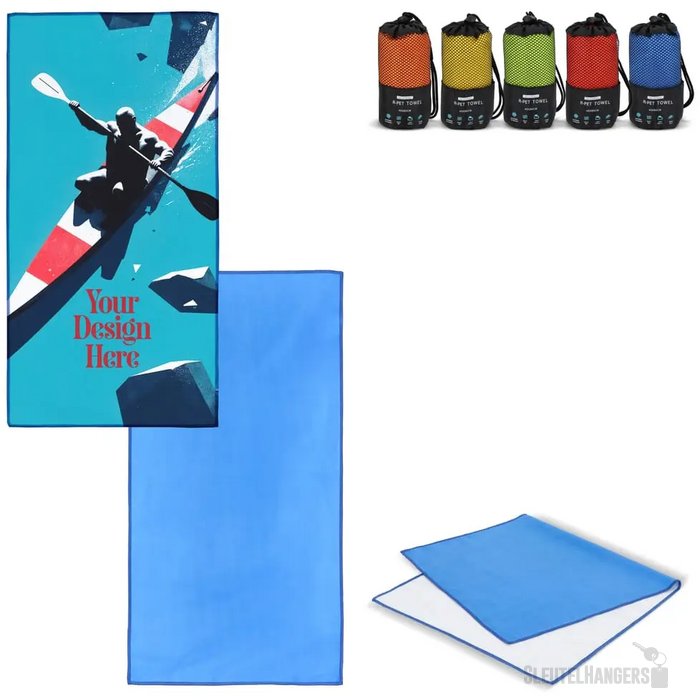 R-PET sneldrogende sport handdoek met etui