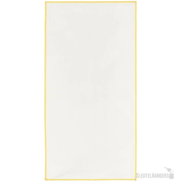 R-PET sneldrogende sport handdoek 40x80cm met etui (200g/m²) sublimatie geel