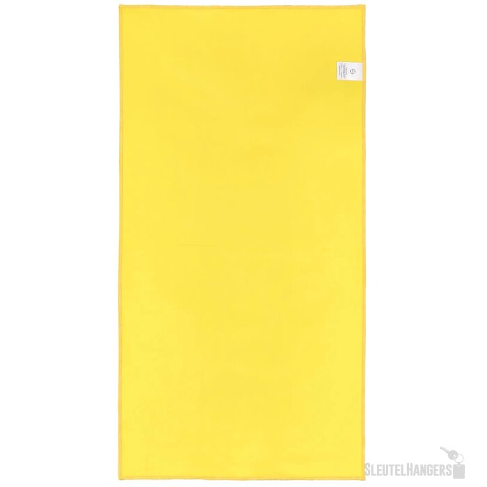 R-PET sneldrogende sport handdoek 40x80cm met etui (200g/m²) sublimatie geel