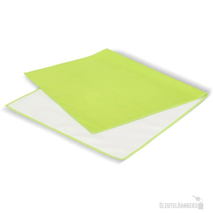 R-PET sneldrogende sport handdoek 40x80cm met etui (200g/m²) sublimatie lichtgroen
