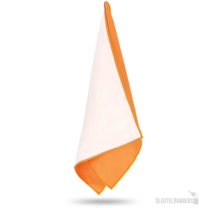 R-PET sneldrogende sport handdoek 40x80cm met etui (200g/m²) sublimatie oranje