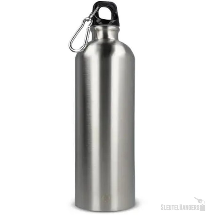 R-SS enkelwandige fles met karabijnhaak 750ml zilver