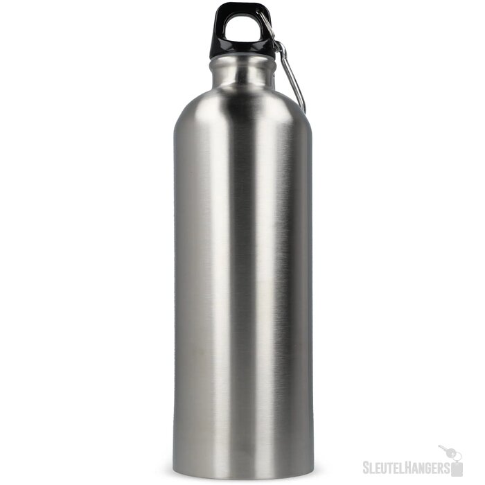 R-SS enkelwandige fles met karabijnhaak 750ml zilver