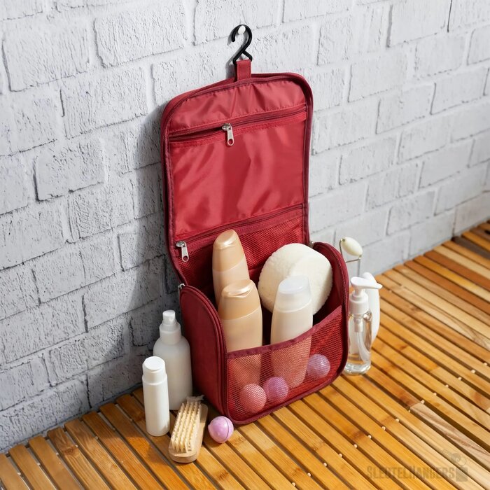rPET 300D Kora toilettas voor op reis donker rood