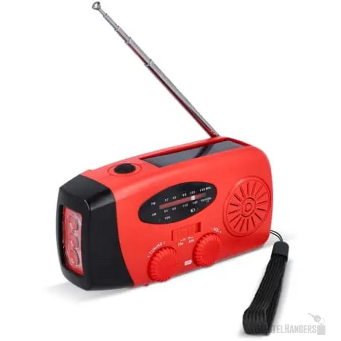 SafeSound Noodradio met Zonne-energie en Opwindbaar rood