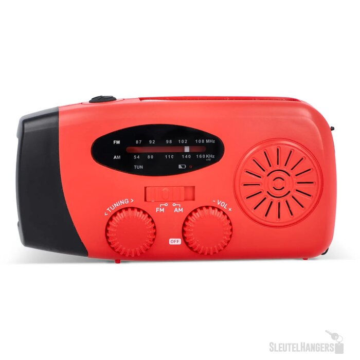 SafeSound Noodradio met Zonne-energie en Opwindbaar rood
