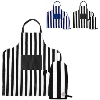 Sagaform Aron schort &amp; BBQ handschoen set wit / blauw
