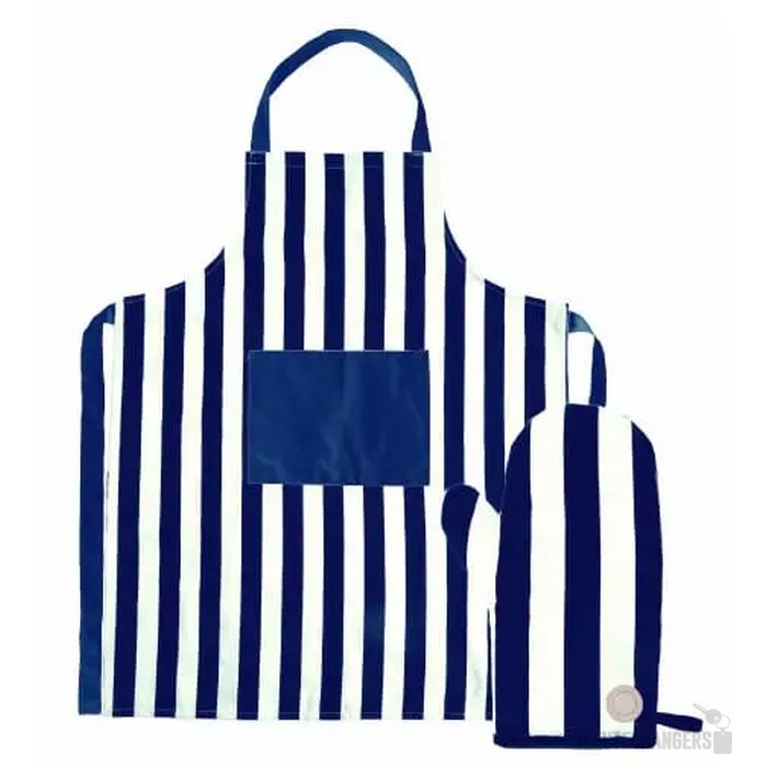 Sagaform Aron schort &amp; BBQ handschoen set wit / blauw