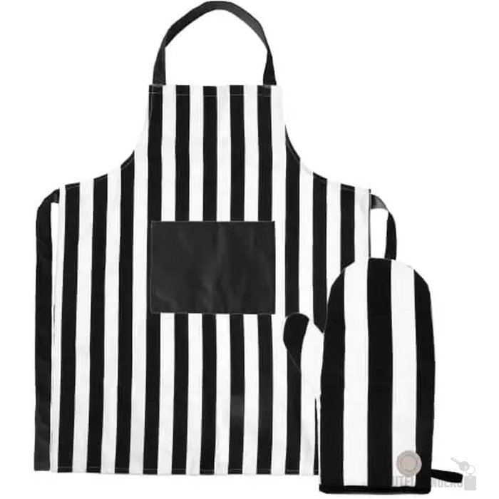 Sagaform Aron schort &amp; BBQ handschoen set wit / zwart