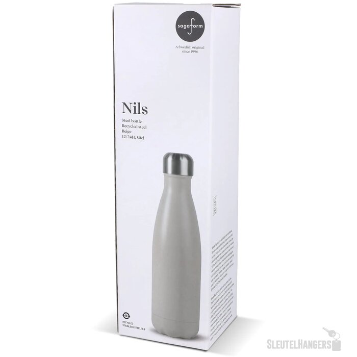 Sagaform Nils stalen fles gepoedercoat 500 ml beige 500 ml