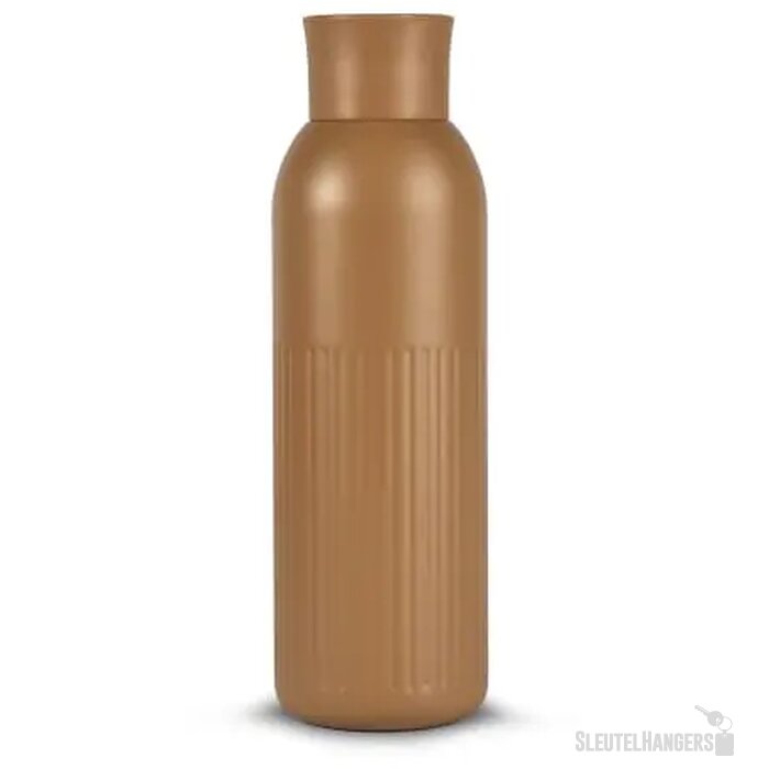 Sagaform Tekla Push stalen fles met druk dop Bruin