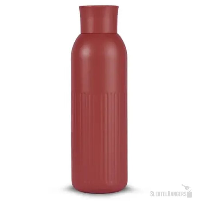 Sagaform Tekla Push stalen fles met druk dop Rood