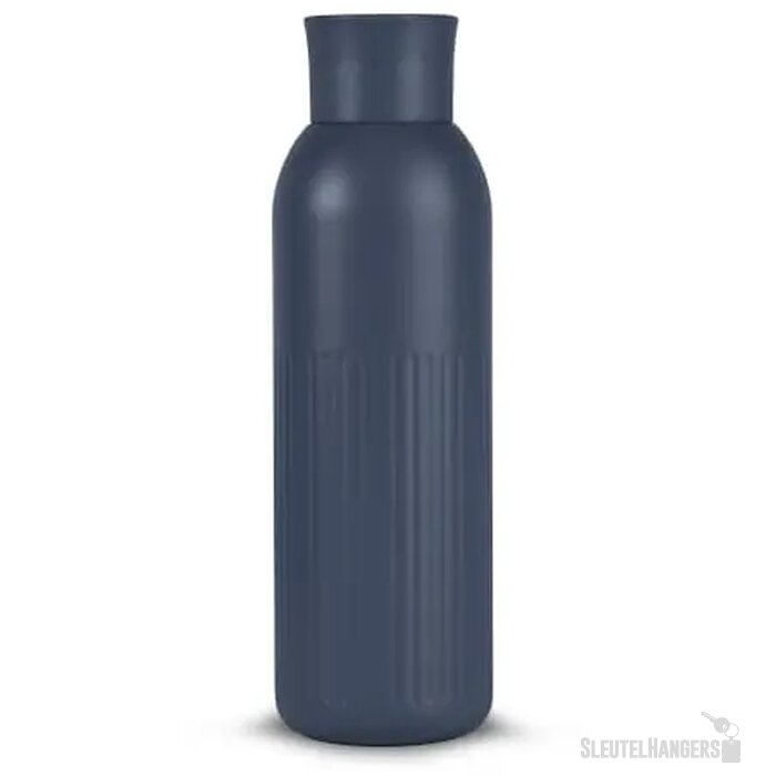 Sagaform Tekla Push stalen fles met druk dop Blauw