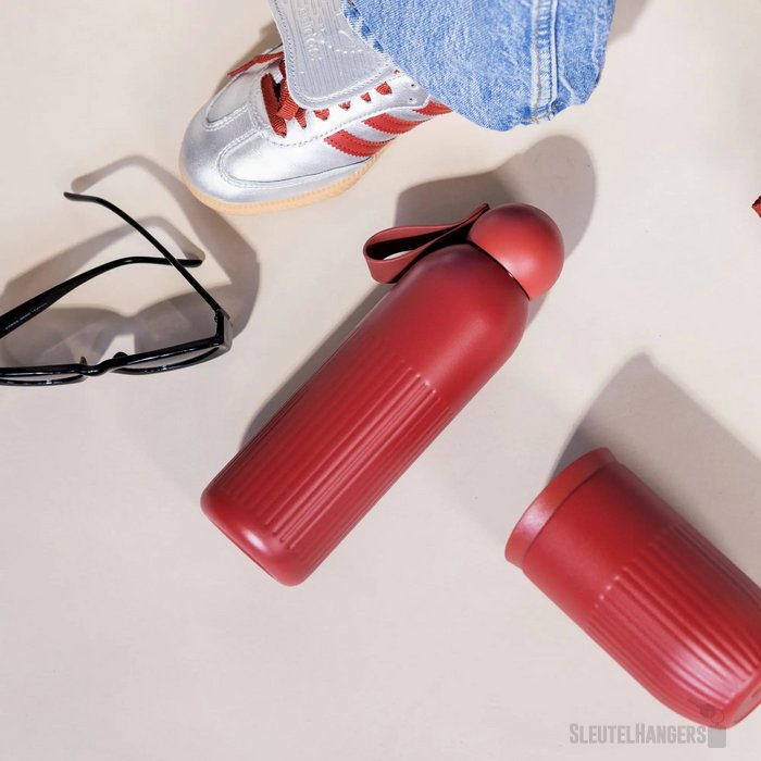 Sagaform Tekla gerecycled stalen fles Rood