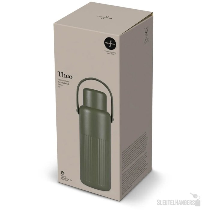 Sagaform Theo gerecycled thermosfles Lichtgroen 1000 ml