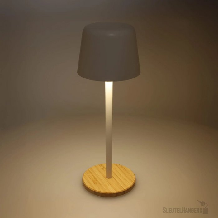 Solis Dimbare Tafellamp met Bamboe basis wit