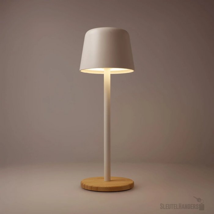 Solis Dimbare Tafellamp met Bamboe basis wit
