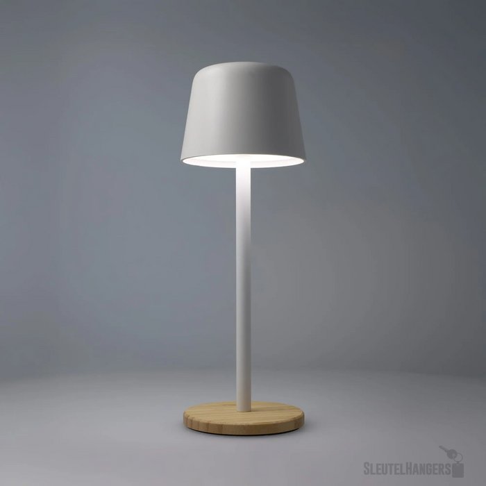 Solis Dimbare Tafellamp met Bamboe basis wit