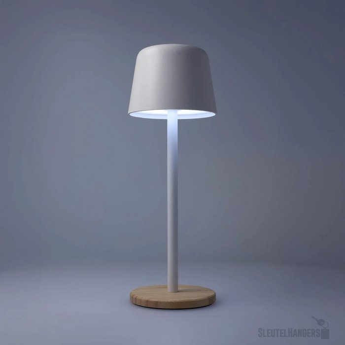 Solis Dimbare Tafellamp met Bamboe basis wit