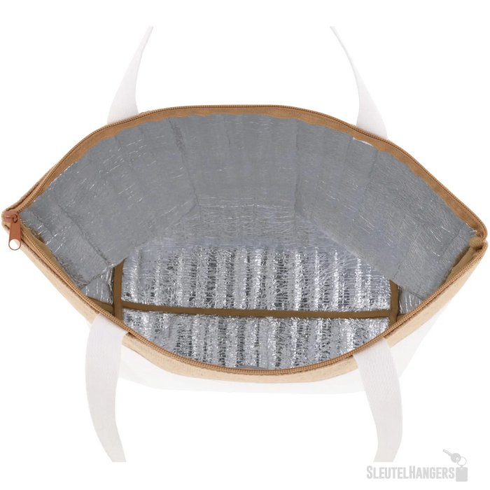 Strandkoelerzak katoen/jute 43x33x14 cm ecru