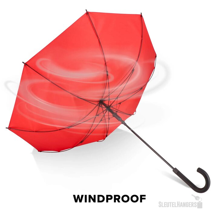 Verdure 190T Pongee 23" Winddichte haakparaplu Rood
