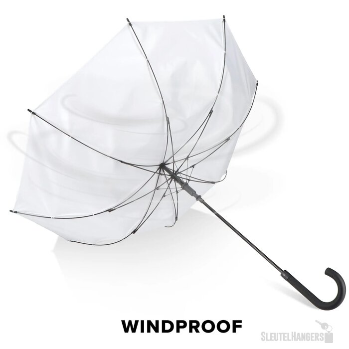 Verdure 190T Pongee 23" Winddichte haakparaplu Wit