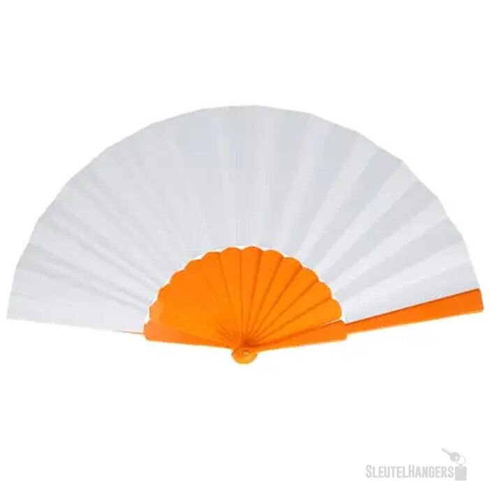 Waaier plastic &amp; polyester oranje