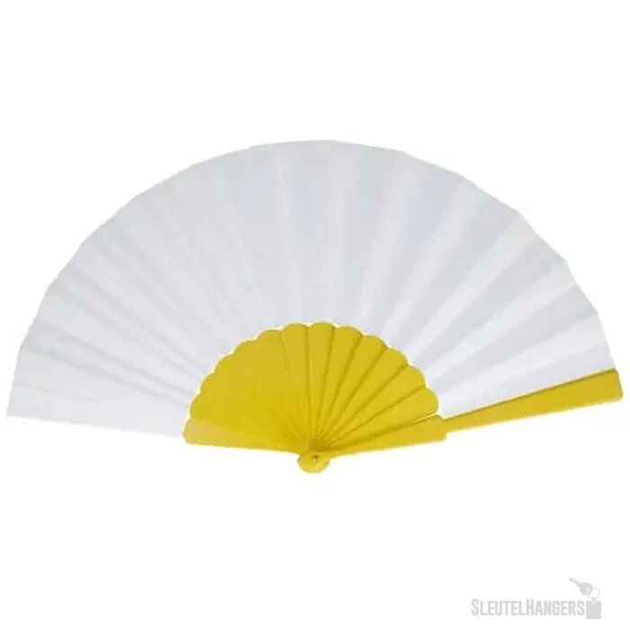Waaier plastic &amp; polyester geel