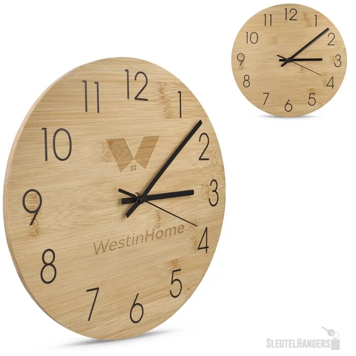 Wandklok bamboe