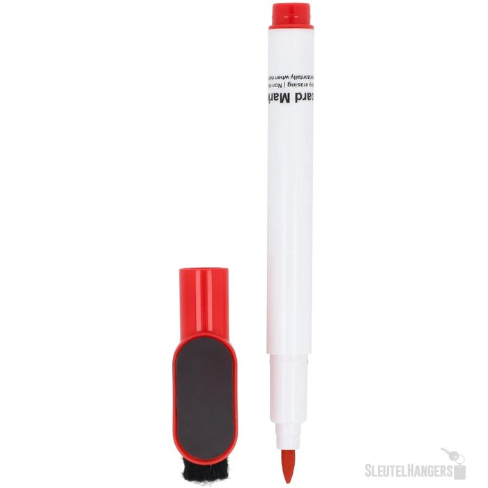Whiteboardmarker met magneet en wisser rood