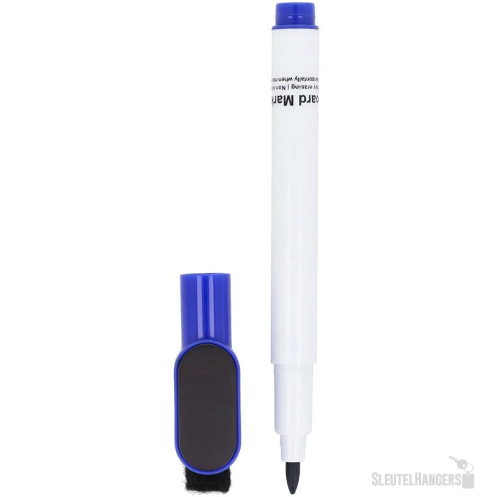 Whiteboardmarker met magneet en wisser blauw
